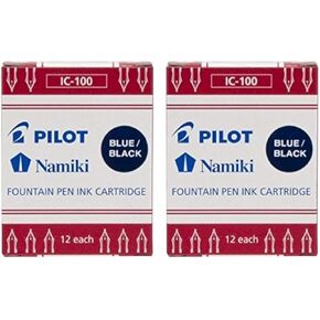Pilot Namiki IC100 Fountain Pen Ink Cartridges - Blue/Black (Pack of 2)