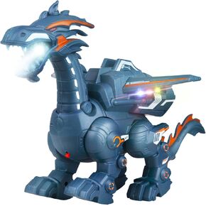 Berry President Electric Mechanical Dinosaur Pterosaur Model Toy with Mist Spray Moving Walking Simulation Animal Toy with Sound and Light for 3 4 5 6 Years Boys