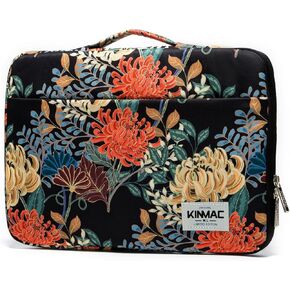 Kinmac 360deg Protective Water Resistant Laptop Case Bag Sleeve with Handle (Leopard-Pink, 13.5 inch-14 inch)