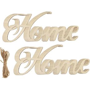 8 Pack Wood Home Cutouts Unfinished Wooden Home Hanging Ornaments DIY Home Craft Gift Tags for Thanksgiving Christmas Home Party Decoration Craft Project