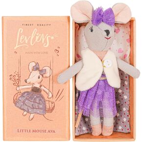 LEVLOVS Ballerina Mouse Doll Mouse in a Matchbox Toy Baby Registry Gift