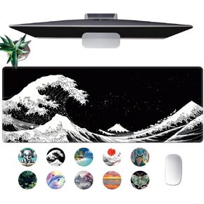 شاطئ الرمال الكبيرة ، وسادة الماوس ، Hawaiian Desk Mat ، XL Maming Keyboard MAT ، قاعدة مطاطية غير قابلة للانزلاق ، موسعة موسعة كاملة لمكتب الألعاب ، 31.5 × 11.8 بوصة