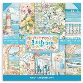 Stamperia Mini Scrapbooking Pad-Blue Dream, 0, 8 x 8 inches