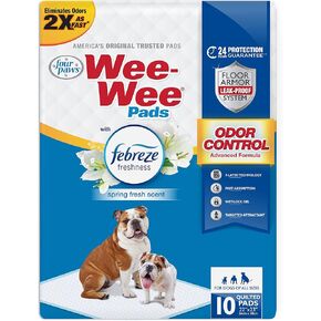 أربع Paws Wee-Wee Control With Febreze Protsness Poe Pals for Dogs & Apapies ، Confling Dog-Cog-Carding House Proty Protection ، Spring Fresh Presh ، 22 "× 23" ، 10 Count
