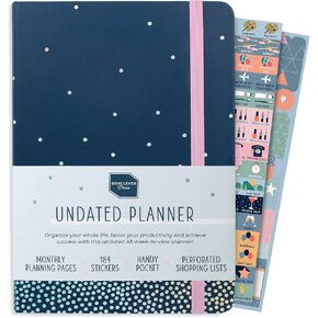 Boxclever Press Undated Planner. Undated Weekly Planner to Schedule, Plan & Organize. Agenda Planner with Tear Out Grocery Lists, Monthly Planning, Planner Stickers & More. 8.5 x 5.5ins