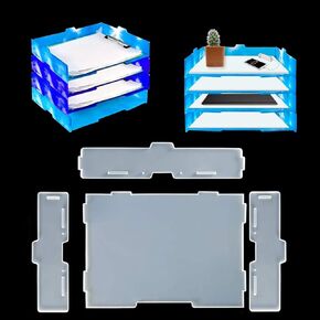 FineInno Box Resin Molds, Desk File Organizer Molds, Letter Tray Silicone Resin Mold,Document Storage Rack Mold,Epoxy Molds for File Folder Jewelry