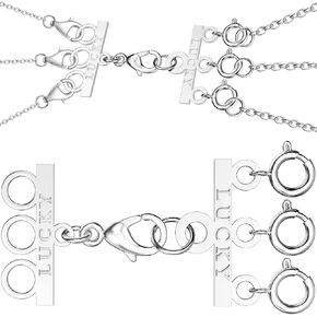 Clysoru Lucky Necklace Layering Clasp Womens Freferators 18k الذهب والفضة المماثلة القلادة (1 PCS Silver)