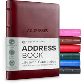 Gallery Leather A-Z Dividers for 3 Ring Binder - Binder and Address Book Alphabet Letter Tabs for Smooth Contact Organization