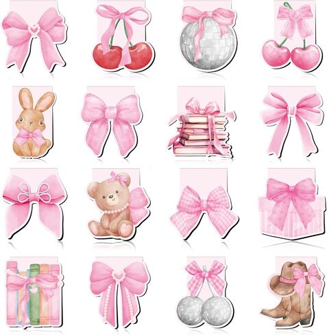 Valentine’s Day Magnetic Bookmarks - 16 PCs Cute Pink Valentines Book Mark Bulk Charm Heart Magnet Page Marker Clips for Reading Women Book Lovers Bookish Reader Birthday Gifts Accessories in Saudi Arabia