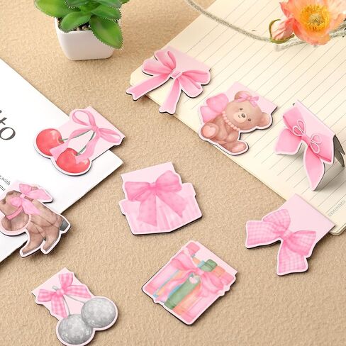 Valentine’s Day Magnetic Bookmarks - 16 PCs Cute Pink Valentines Book Mark Bulk Charm Heart Magnet Page Marker Clips for Reading Women Book Lovers Bookish Reader Birthday Gifts Accessories in Saudi Arabia