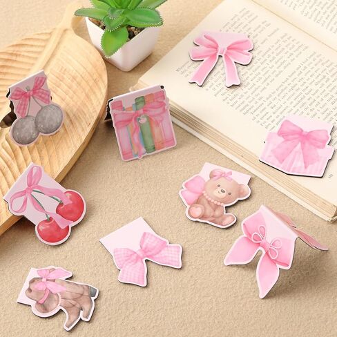 Valentine’s Day Magnetic Bookmarks - 16 PCs Cute Pink Valentines Book Mark Bulk Charm Heart Magnet Page Marker Clips for Reading Women Book Lovers Bookish Reader Birthday Gifts Accessories in Saudi Arabia