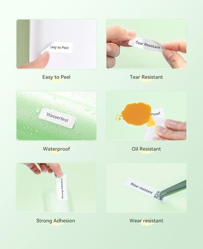NIIMBOT Labels 0.5'' x 1.77''(13x45mm), Label Paper Only for B18 Label Maker, Waterproof, Oil-Proof Sticker Labels, 1 Roll of 125Pcs(Clear) in Saudi Arabia