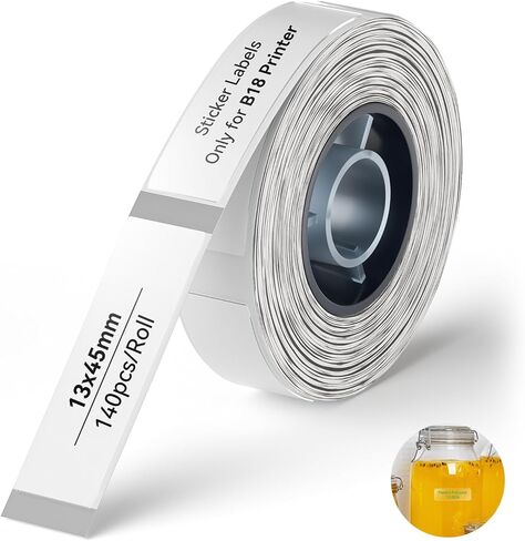 ملصقات Niimbot 0.5 '× 1.18' '(13 × 30 مم) ، ورق ملصق فقط لصانع الملصقات B18 ، مقاوم للماء ، ملصقات ملصقات مقاومة للزيوت ، لفة واحدة من 195 ٪ (Clear) in Kuwait