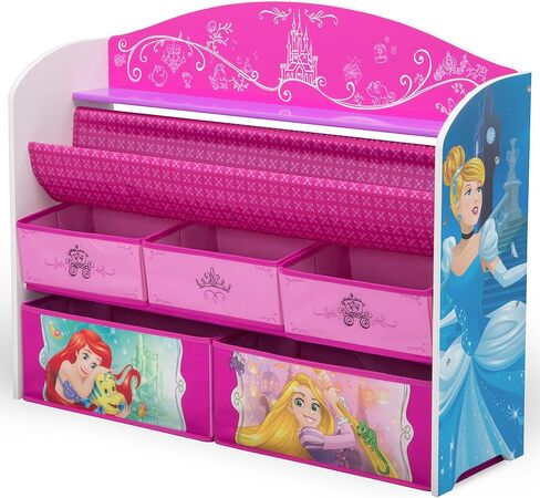 Delta Children Deluxe Book & Toy Organizer ، Disney Princess in Kuwait