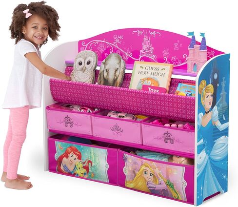 Delta Children Deluxe Book & Toy Organizer ، Disney Princess in Kuwait