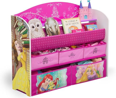 Delta Children Deluxe Book & Toy Organizer ، Disney Princess in Kuwait