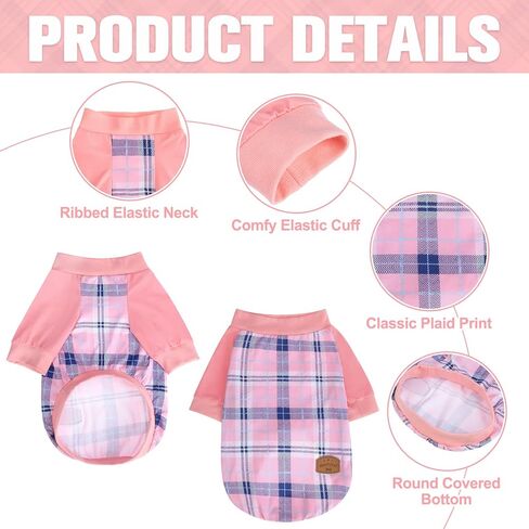 ملابس الكلب Beautyzoo للكلاب الصغيرة المتوسطة ، والحيوانات الأليفة قمصان القطن مسدود قمصان الكلب لفصل الخريف في فصل الشتاء البارد ، وملابس الجرو ، حجم XS in Kuwait