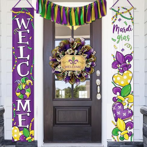 Welcome Spring Butterfly Porch Banner Sign, Hello Spring Daisy Flower Front Door Decorative Hanging Banner Flag, Floral Seasonal Pink Purple Decoration Home Outdoor Decor in Kuwait