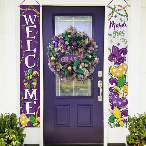 Welcome Spring Butterfly Porch Banner Sign, Hello Spring Daisy Flower Front Door Decorative Hanging Banner Flag, Floral Seasonal Pink Purple Decoration Home Outdoor Decor in Kuwait