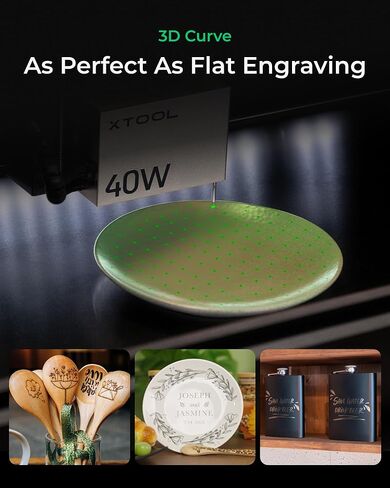 xTool S1 40W Laser Cutter and Laser Engraver for Tumblers, 23.93" x 15.16" Bed Size, 600mm/s Speed, Laser Engraving Machine, Laser Engraver for Wood and Metal, Acrylic, Big Project - Rotary Bundle in Saudi Arabia