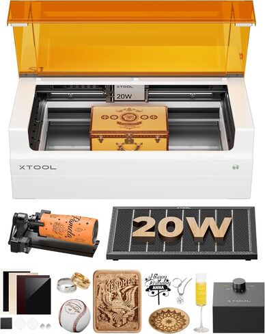 xTool S1 40W Laser Cutter and Laser Engraver for Tumblers, 23.93" x 15.16" Bed Size, 600mm/s Speed, Laser Engraving Machine, Laser Engraver for Wood and Metal, Acrylic, Big Project - Rotary Bundle in Saudi Arabia