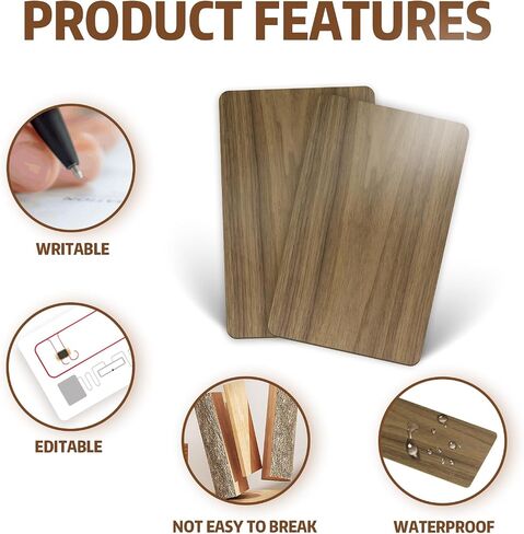 Wooden NFC Cards NFC NTAG215 Cards NFC Tags 504 Bytes (215WOOD-8PCS) in Saudi Arabia