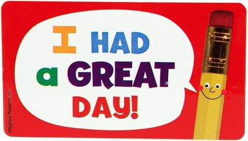 منتجات Hygloss جيدة السلوك - كان لدي يوم رائع - حافز للطلاب والأطفال - جائزة الطالب - 3.5 × 2 بوصة - 25 ملصقًا لكل عبوة in Kuwait