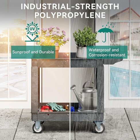 عربة Yitahome فائدة على عجلات ، 550 رطلاً 2 عربة متداول الثقيلة ، 45 × 25 في عربة عمل سلة عملاء مع عجلات لمدرسة ومكتب مرآب المستودعات ، التنظيف ، الرمادي in Kuwait