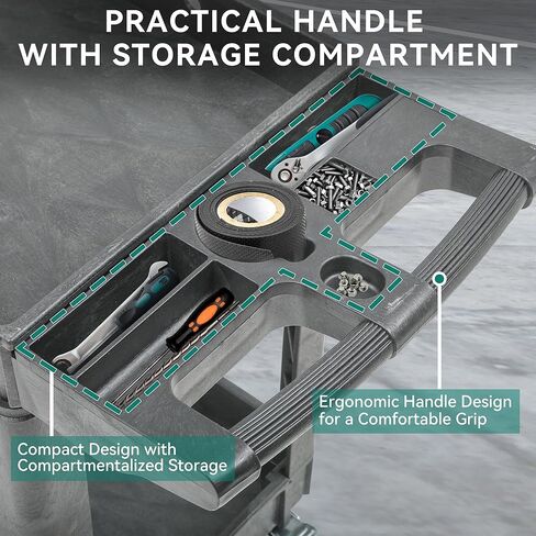 عربة Yitahome فائدة على عجلات ، 550 رطلاً 2 عربة متداول الثقيلة ، 45 × 25 في عربة عمل سلة عملاء مع عجلات لمدرسة ومكتب مرآب المستودعات ، التنظيف ، الرمادي in Kuwait