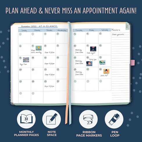 Boxclever Press Undated Planner. Undated Weekly Planner to Schedule, Plan & Organize. Agenda Planner with Tear Out Grocery Lists, Monthly Planning, Planner Stickers & More. 8.5 x 5.5ins in Saudi Arabia