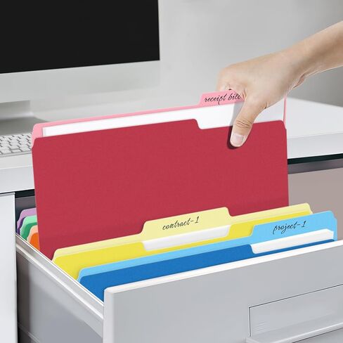 SUNEE File Folders, 18 Pack Manilla Folders 8.5 x 11, Colored Folders Office Organization Home School Folders for Documents Files Paper,6 Assorted Colors in Kuwait