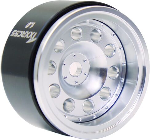 RC 1.0 Beadlock Wheels Offsets -2 Aluminum Rims for AX24 1/18 TRX4M All 1/24 Scale Axial SCX24 Deadbolt RC Crawler Car Wheels Upgrades 4Pc (Blue & Silver) in Saudi Arabia