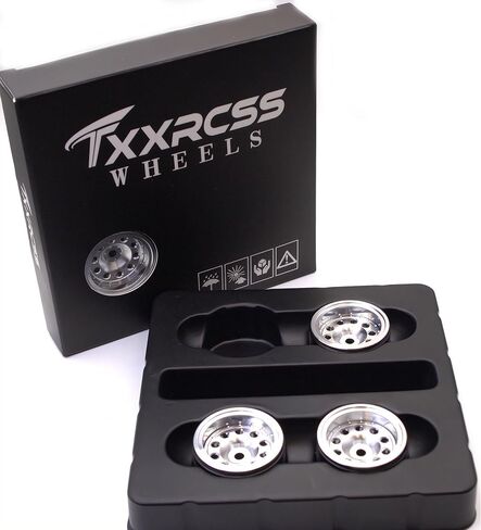 RC 1.0 Beadlock Wheels Offsets -2 Aluminum Rims for AX24 1/18 TRX4M All 1/24 Scale Axial SCX24 Deadbolt RC Crawler Car Wheels Upgrades 4Pc (Blue & Silver) in Saudi Arabia