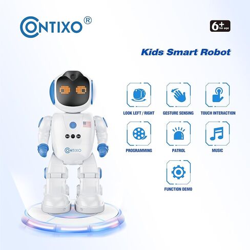 Contixo R10 Smart RC Robot Toy for Kids, Programmable Remote Control Robot with Gesture Sensing Walking & Dancing Birthday Present for 6 7 8 9 Years Old Kids Boys and Girls in Saudi Arabia