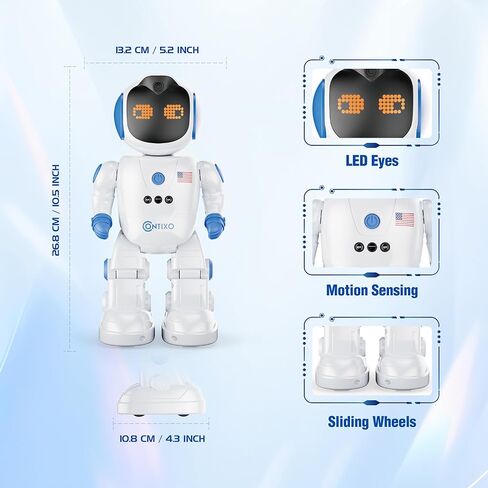 Contixo R10 Smart RC Robot Toy for Kids, Programmable Remote Control Robot with Gesture Sensing Walking & Dancing Birthday Present for 6 7 8 9 Years Old Kids Boys and Girls in Saudi Arabia