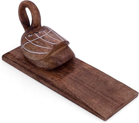 Unique Decorative Wooden Door Stopper Holder Wedge Jammer Multi Surface Non Skid for Kids Room On Wood Carpet Tile Concrete for Baby Child Safety Heavy Duty Wall Protector for Home (Swan) in Saudi Arabia