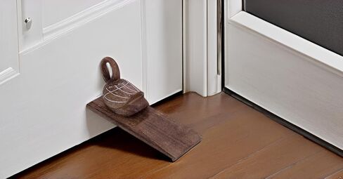 Unique Decorative Wooden Door Stopper Holder Wedge Jammer Multi Surface Non Skid for Kids Room On Wood Carpet Tile Concrete for Baby Child Safety Heavy Duty Wall Protector for Home (Swan) in Saudi Arabia