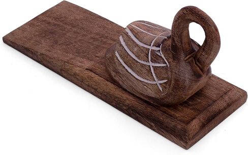 Unique Decorative Wooden Door Stopper Holder Wedge Jammer Multi Surface Non Skid for Kids Room On Wood Carpet Tile Concrete for Baby Child Safety Heavy Duty Wall Protector for Home (Swan) in Saudi Arabia