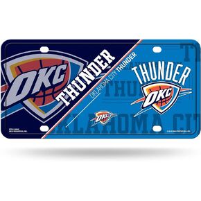Rico Industries NBA Oklahoma City Thunder Split Metal Auto Tag 8.5" x 11" - Great for Truck/Car/SUV