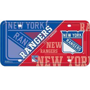 Rico Industries NHL New York Rangers Split Metal Auto Tag 8.5" x 11" - Great for Truck/Car/SUV