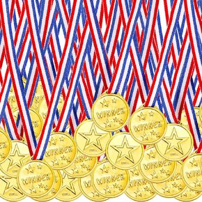 Fasmov 100 Pieces Kids Plastic Winner Medals, Winner Award Medals for Kids Sports Awards, Games Competitions, Prizes, Party Favors and Decorations