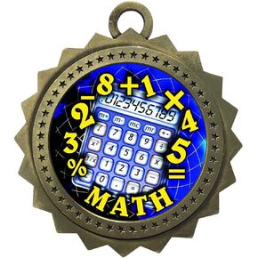 Express Medals Various 10 Pack Styles of Math Award Medals with Neck Ribbons Trophy Award Prize Gift