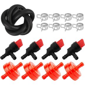 Carbhub 1/4" 90 Degree Fuel Shut Off Valve for 698181 494539 697944 for Tecumseh 35857 with Fuel Filter with Clamps with Fuel Line