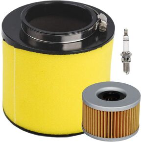 HIFROM Air Filter Element Cleaner with Oil Fitler Spark Plug Tune Up Kit Compatible with 2004-2007 400 TRX400 TRX400FA TRX400FGA Replacce 17254-HN5-670 15412-KEA-003