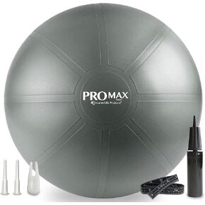 SmarterLife PRO MAX Workout Exercise Ball for Fitness, Yoga, Balance, Stability, or Birth Ball for Pregnancy and Labor, Great as Yoga Ball Chair for Office or Home Gym Equipment in Kuwait