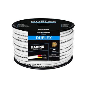 16/2 AWG UL 1426 (The Real Thing) Duplex Flat Marine Wire - Tinned Copper Boat Cable - Red/Yellow - 30 Feet - White PVC Jacket