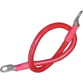 Ancor 189137 Marine Grade Electrical Premium Tinned Boat Battery Cable Assemblies (4-Gauge, Size 3/8 Stud, Red, 48-Inches-Pack)