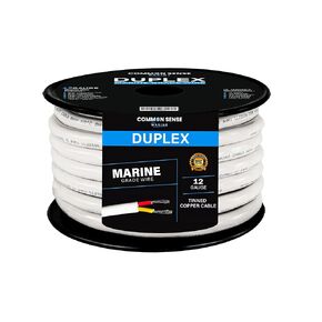 12/2 AWG UL 1426 (The Real Thing) Duplex Round Marine Wire - Tinned Copper Boat Cable - Red/Yellow - 30 Feet - White PVC Jacket