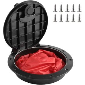 Anndason 8'' Black Deck Plate Kit Deck Hatch with Storage Bag for Fishing Kayak Boating