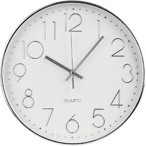 Wall Clock 12 Inch Non-Ticking Silent Modern Simple Style Round Decor Clock Gold Stereoscopic Dial Quartz Wall Clocks for Home/Office/School/Living Room/Bedroom/Kitchen